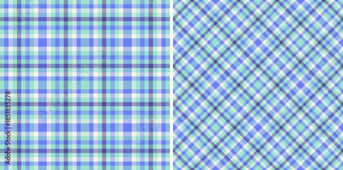 Tartan fabric texture of seamless pattern background with a plaid textile check vector. Set in sky colors. Valentine day celebration ideas.