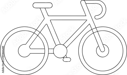 Minimal Line Art Bicycle Illustration in Black and White