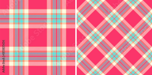 Background texture seamless of pattern fabric check with a plaid vector tartan textile. Set in rainbow colors of new year celebration ideas.