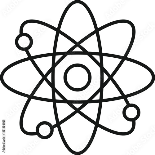 Tech and Innovation Symbols. Atomic icon graphic design. Microscopic world and technology signs. Tech and Innovation Symbols
