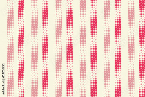 Rexual stripe textile fabric, pillow lines texture vertical. Sist seamless pattern background vector in old lace and red colors.