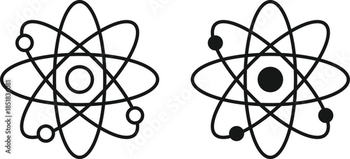 Tech and Innovation icon. Atomic icon graphic design. Tech and Innovation Symbols. Microscopic world and technology signs
