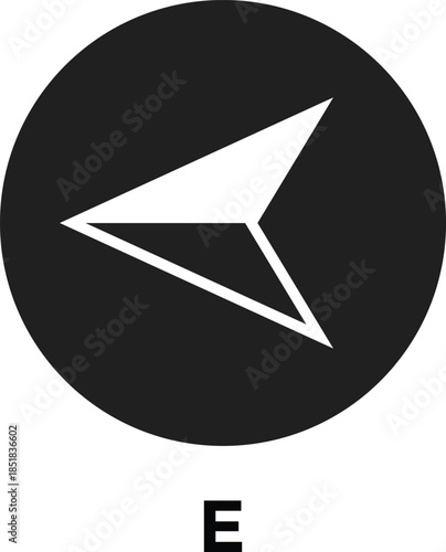 Navigation east Symbols. Directional arrow icon. Cardinal Direction Symbols. east pointing graphic set. Map and location indicators
