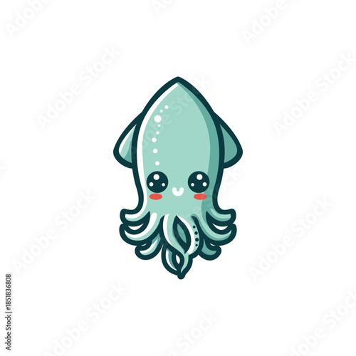 Squid vector logo template
