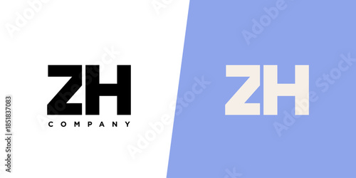 Letter Z and H, ZH logo design template. Minimal monogram initial based logotype.