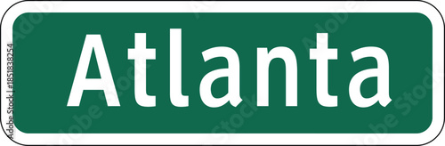 Atlanta Green Road Sign Design Vector