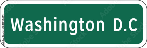 Washington D.C Green Road Sign Design Vector
