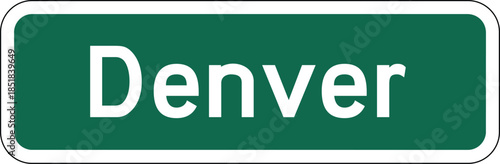 Denver Green Road Sign Design Vector