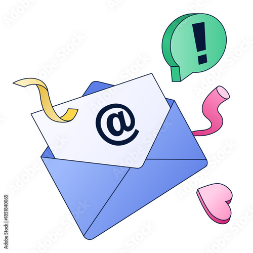 New email received in open envelope