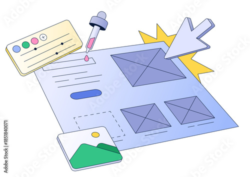 Web design with interface elements