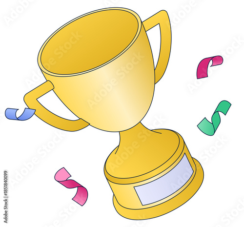 Winner's cup with confetti