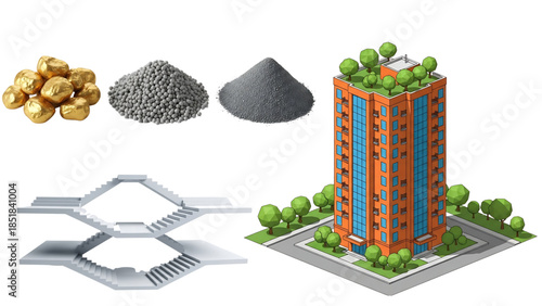 Construction materials and modern high rise building