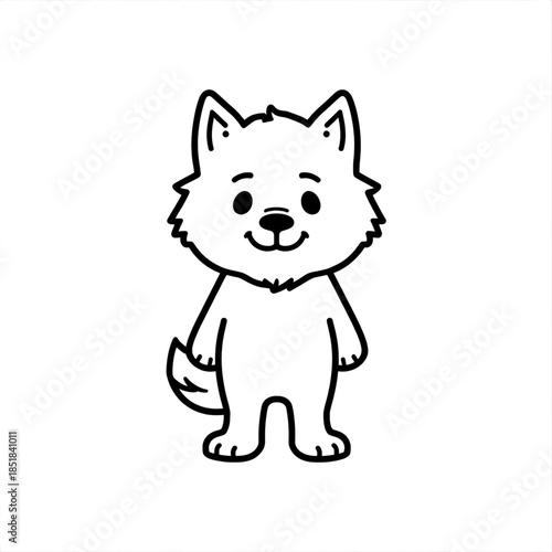 Cute cartoon dog standing