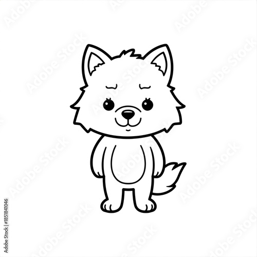 Cute cartoon dog standing