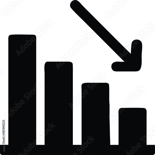 Flat Business Failure Downward Arrow Break