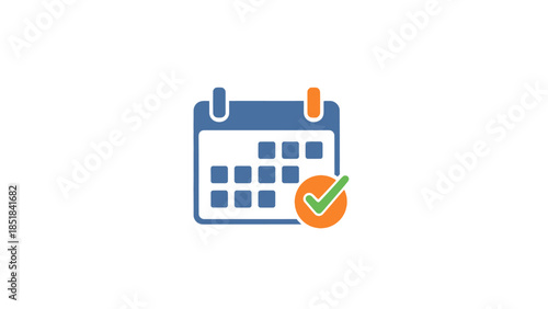 Calendar with a green checkmark indicating a completed task or event.