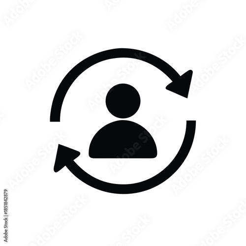 Flat Vector Rotating Arrow Around Human