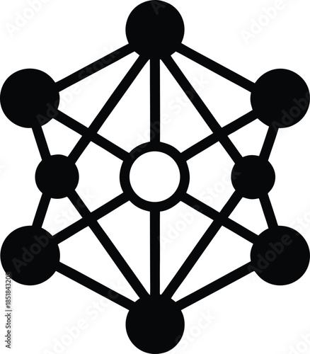 Technology Network Node and Digital Connection Map