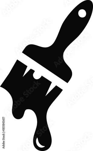 Solid Paint Brush Artistic Tool Icon