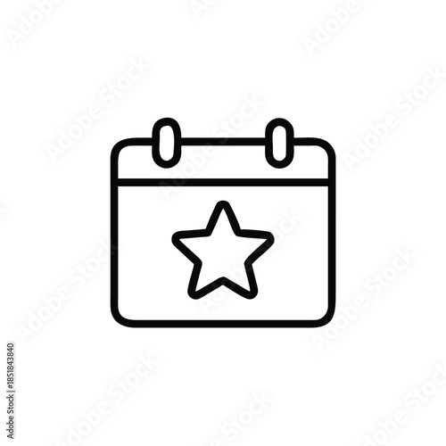 Calendar With Star Badge Event Icon