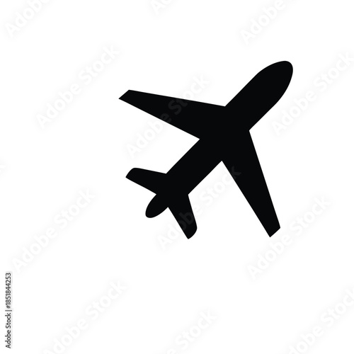 Airplane With Dotted Flight Path Line