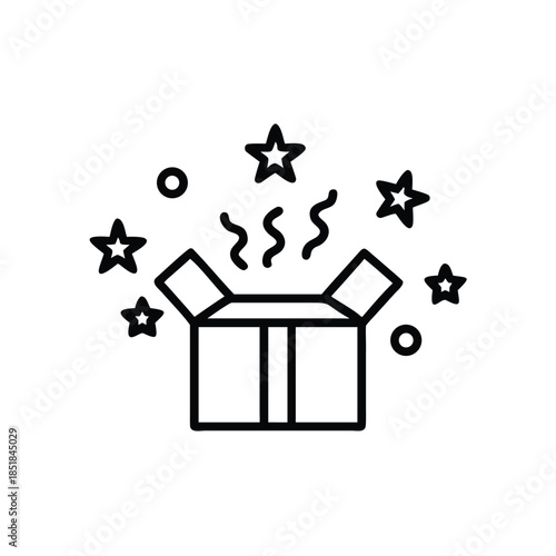 Festive Present Box With Confetti Elements