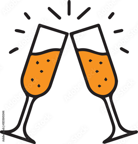  Champagne glasses clinking icon