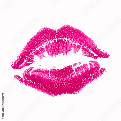 red lipstick kiss stencil
