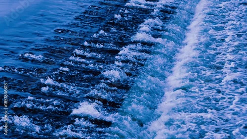 Cinematic 4K Ocean Waves Slow Motion B-Roll Footage with Sea Foam and Deep Blue Water Texture Background