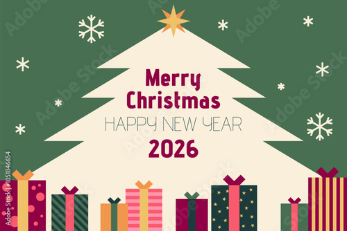 Merry Christmas and Happy New Year 2026 Greeting