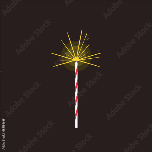 Festive Sparkler Firework on Dark Background