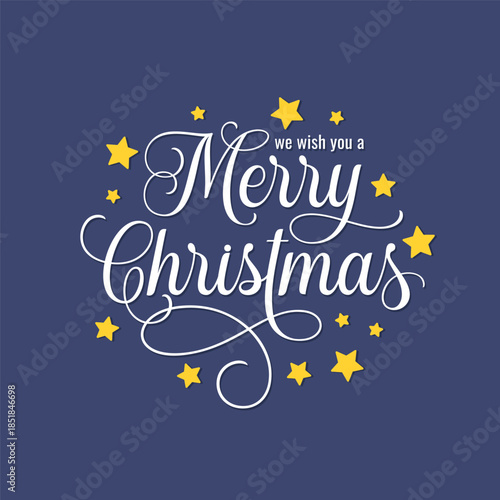 Merry Christmas Typography Greeting Vector