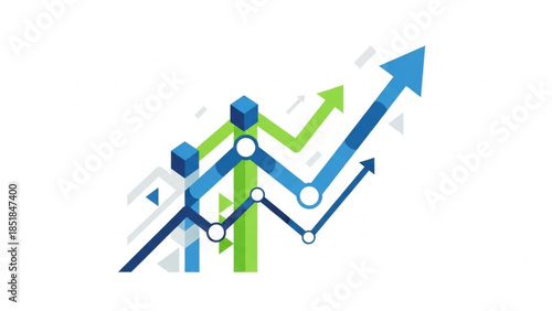 business graph with arrow