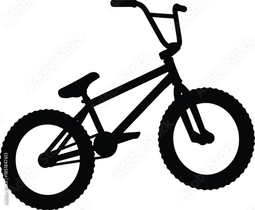 BMX Bike Silhouette Vector Illustration of Freestyle Bicycle Isolated