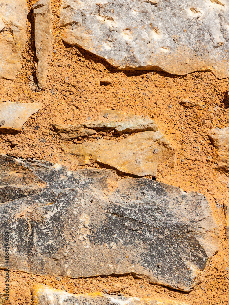 Fototapeta premium Wall made of stone bricks.