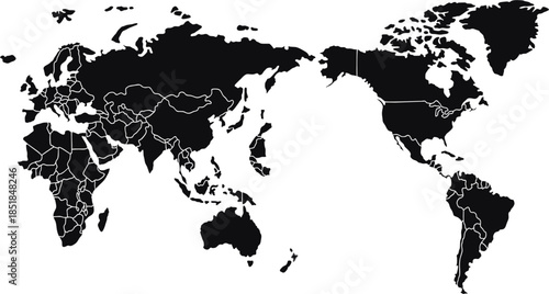 World map high quality vector illustration isolated on white