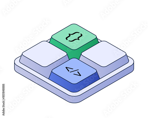 Mini keyboard with programming and coding symbols