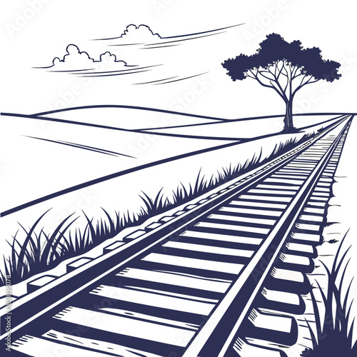Railroad tracks in countryside