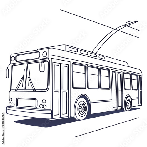 Modern electric tram traveling on city streets