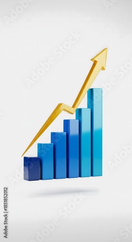 Free Download Business Graph Chart with Upward Arrow Showing Financial Growth, Market Performance, Profit Analysis and Corporate Success - GFXLoad