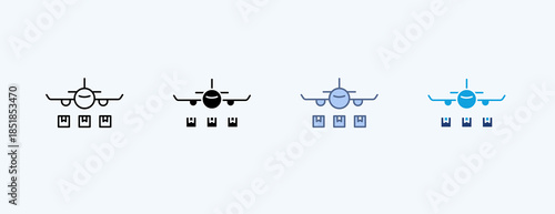 Air Transport Multiple Icon Illustration Vector