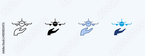 Flight Safety Multiple Icon Illustration Vector