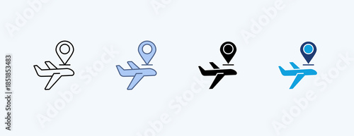 Air Navigation Multiple Icon Illustration Vector
