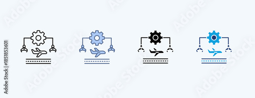 Aviation Engineering Multiple Icon Illustration Vector