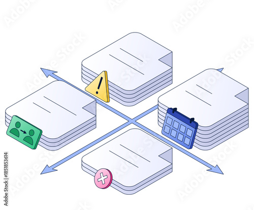 Stacked tasks in prioritization matrix, Product management and decision making