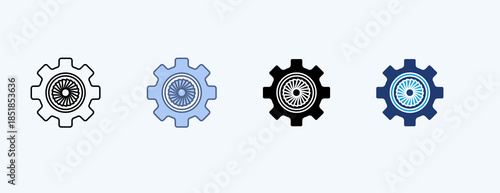 Aviation Maintenance Multiple Icon Illustration Vector
