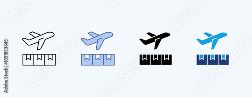 Aviation Logistics Multiple Icon Illustration Vector