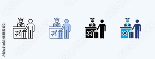 Airport Safety Multiple Icon Illustration Vector