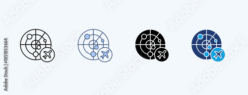 Aircraft Operation Multiple Icon Illustration Vector