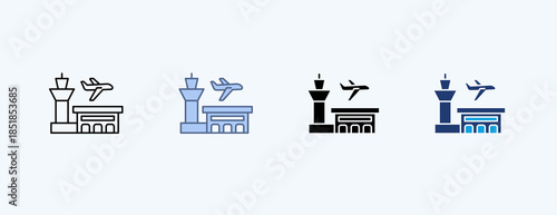Air Terminal Multiple Icon Illustration Vector